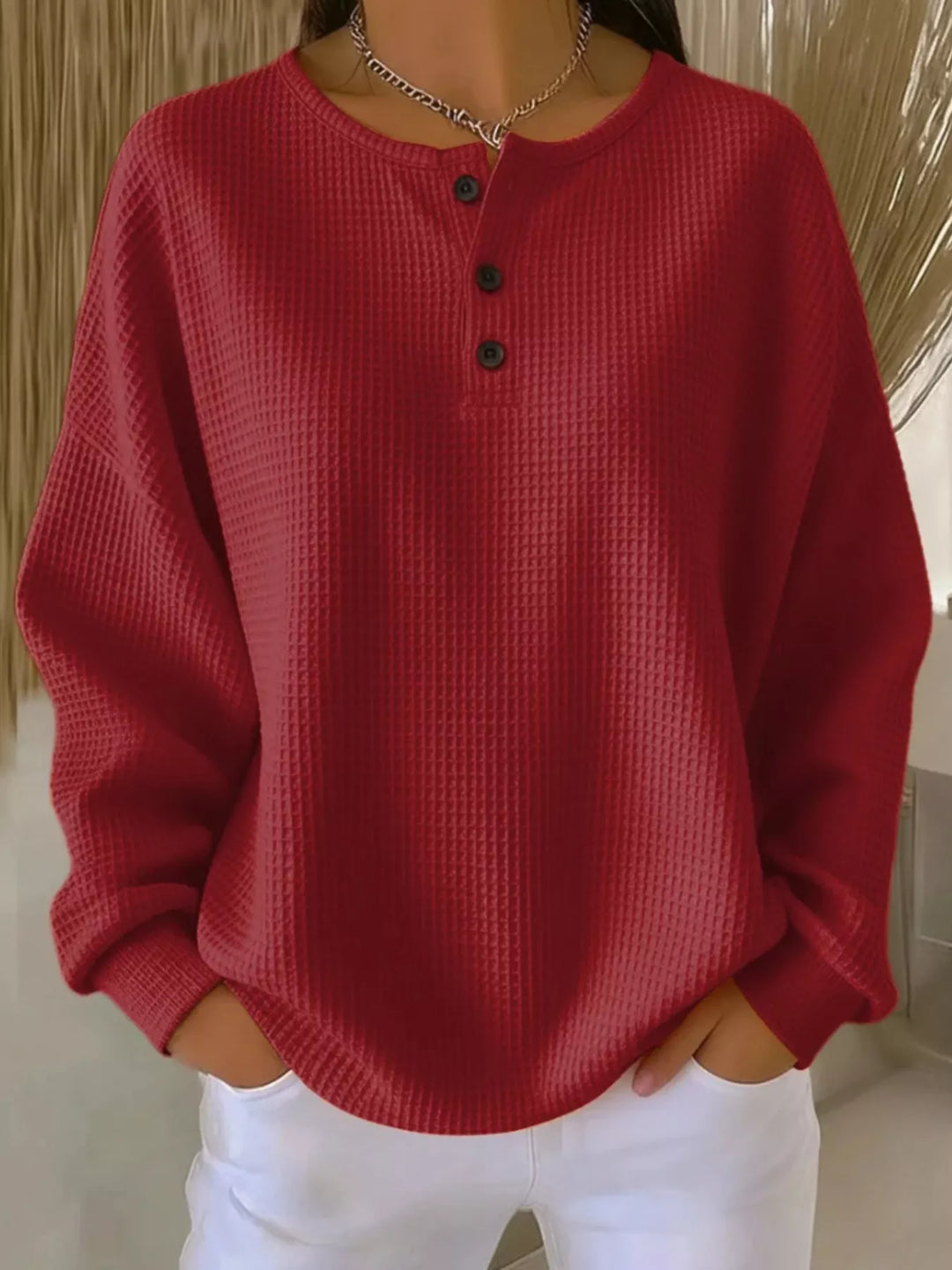 Melissa | Relaxed Button-Front Knit Sweater