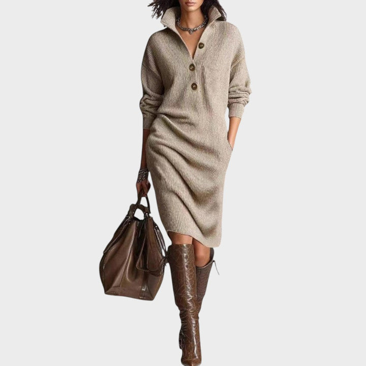 Natalie | Relaxed Collar Midi Dress