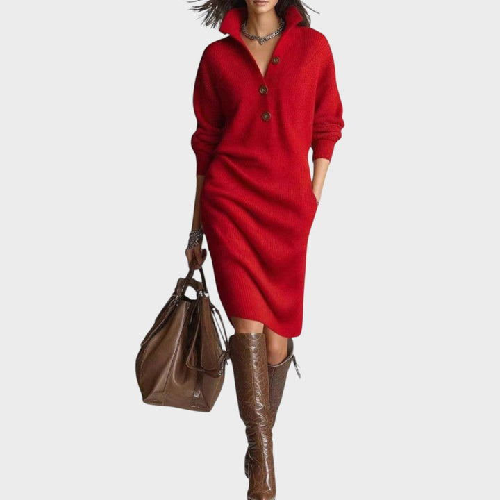 Natalie | Relaxed Collar Midi Dress