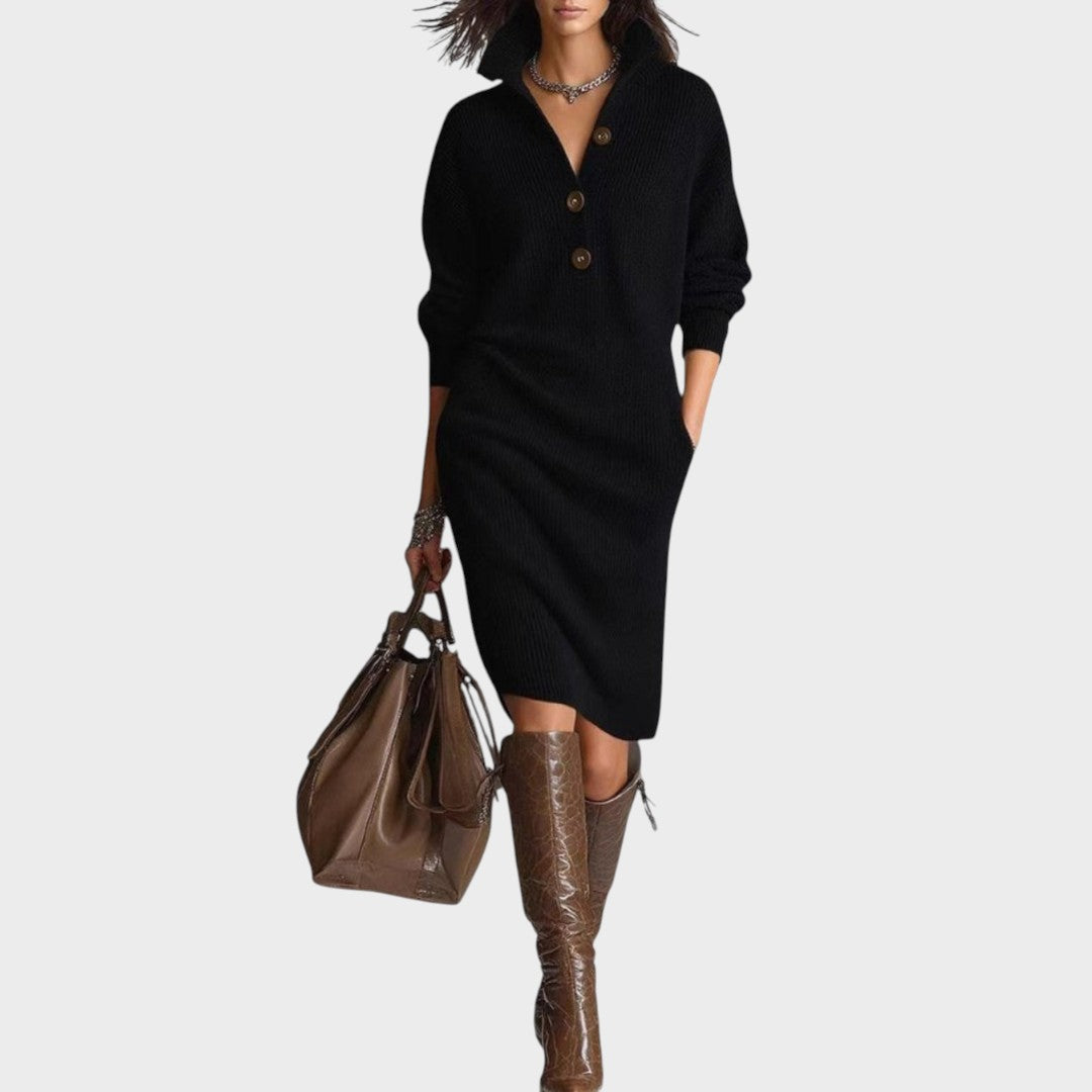 Natalie | Relaxed Collar Midi Dress