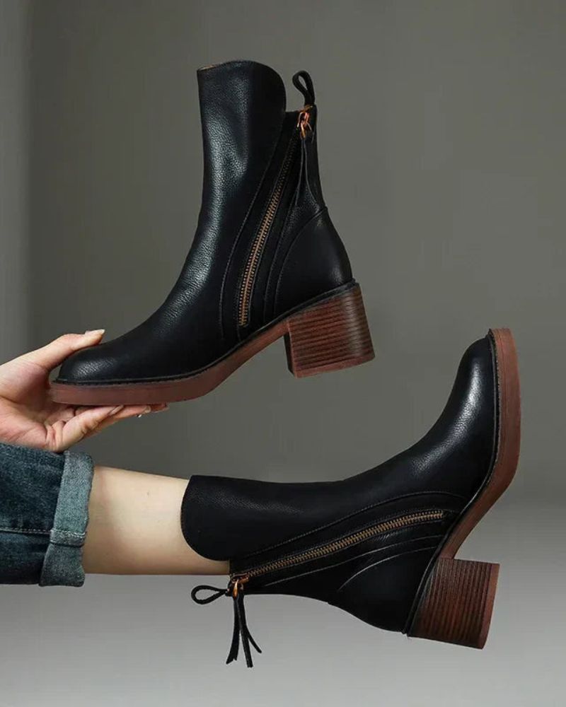 Caroline | Elegant Side-Zip Ankle Boots