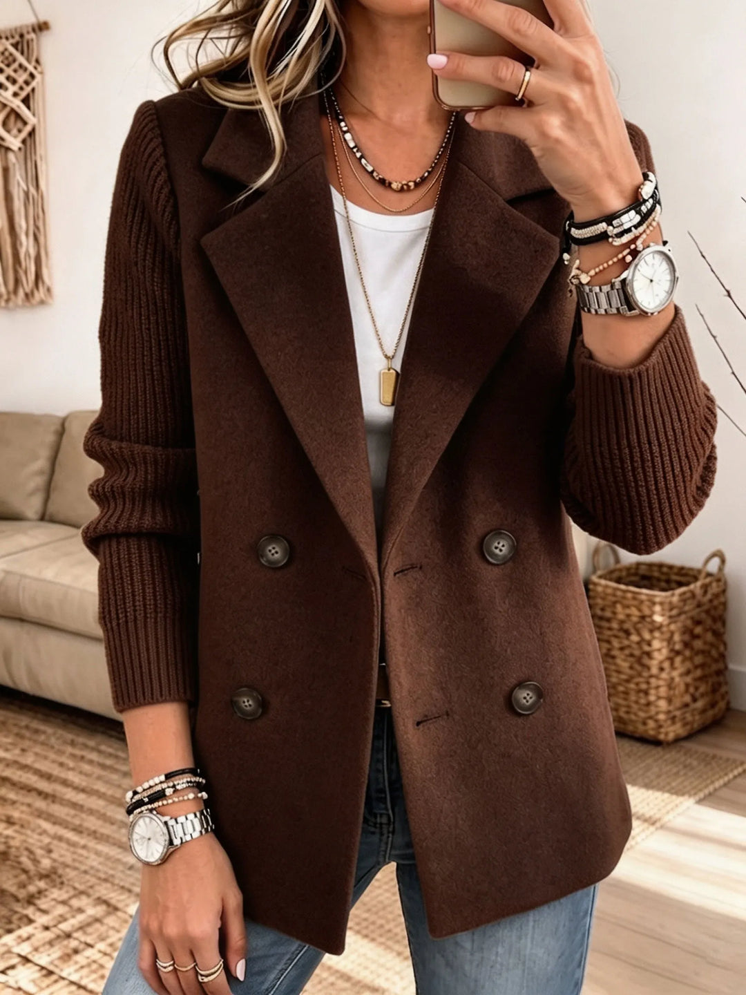 Marilyn | Knit Sleeve Blazer
