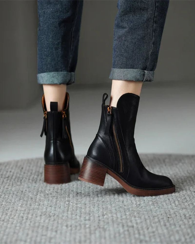 Caroline | Elegant Side-Zip Ankle Boots