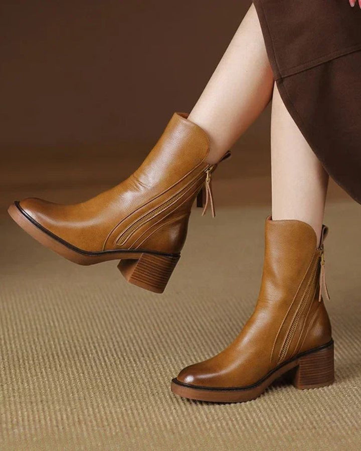 Caroline | Elegant Side-Zip Ankle Boots