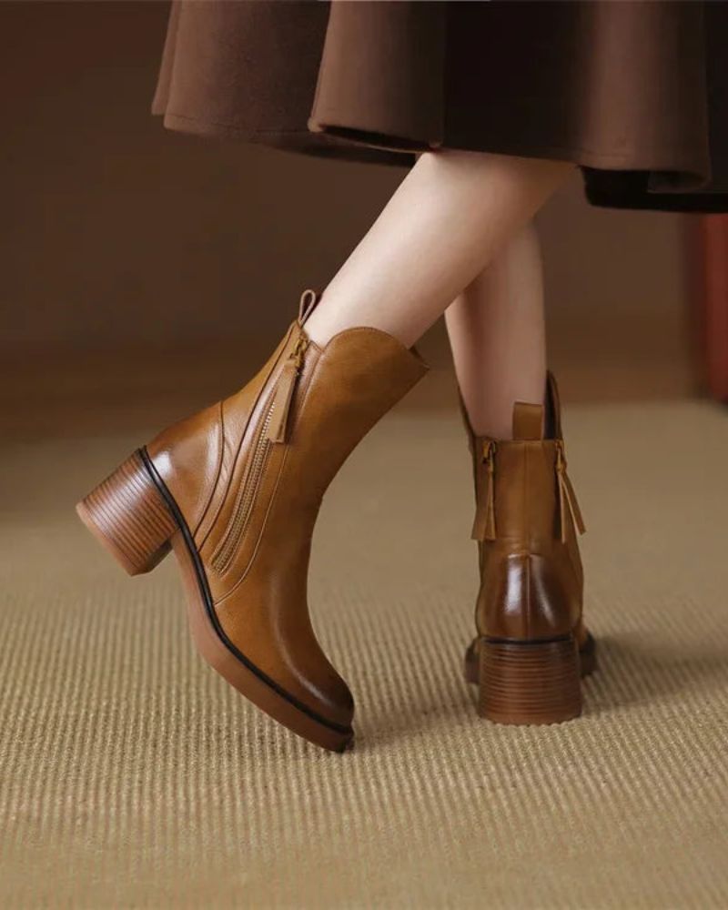 Caroline | Elegant Side-Zip Ankle Boots