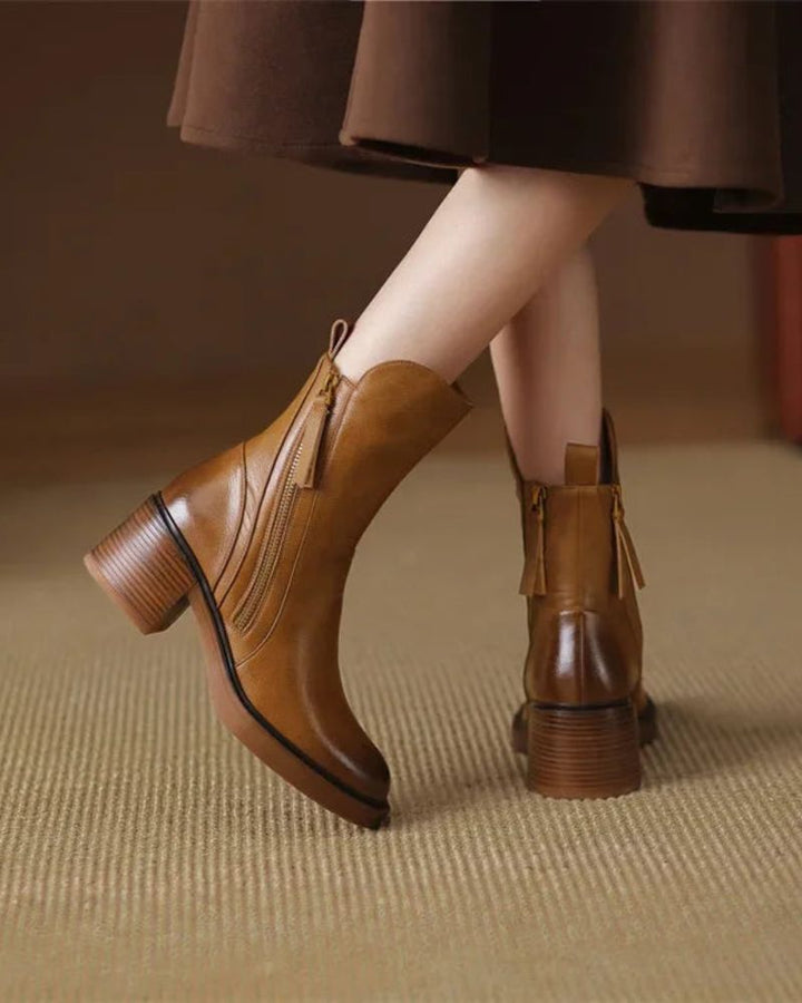 Caroline | Elegant Side-Zip Ankle Boots