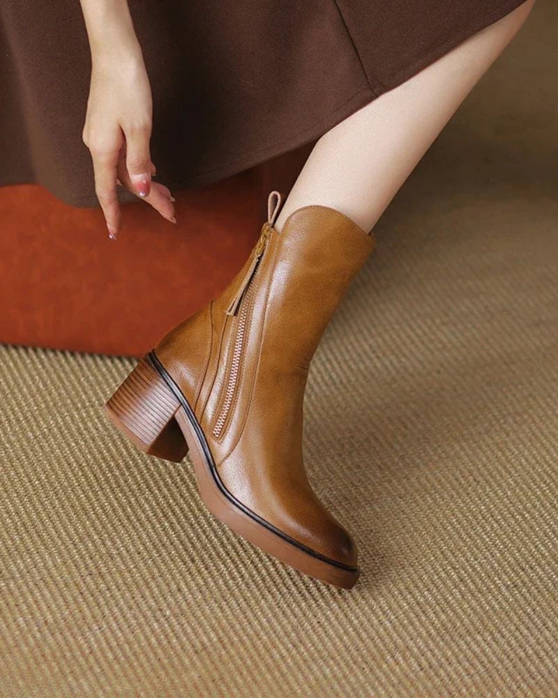 Caroline | Elegant Side-Zip Ankle Boots