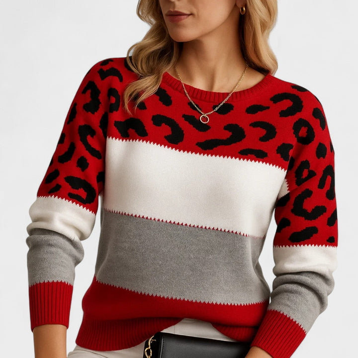 Julieta™ | Casual Sweater with Leopard Print