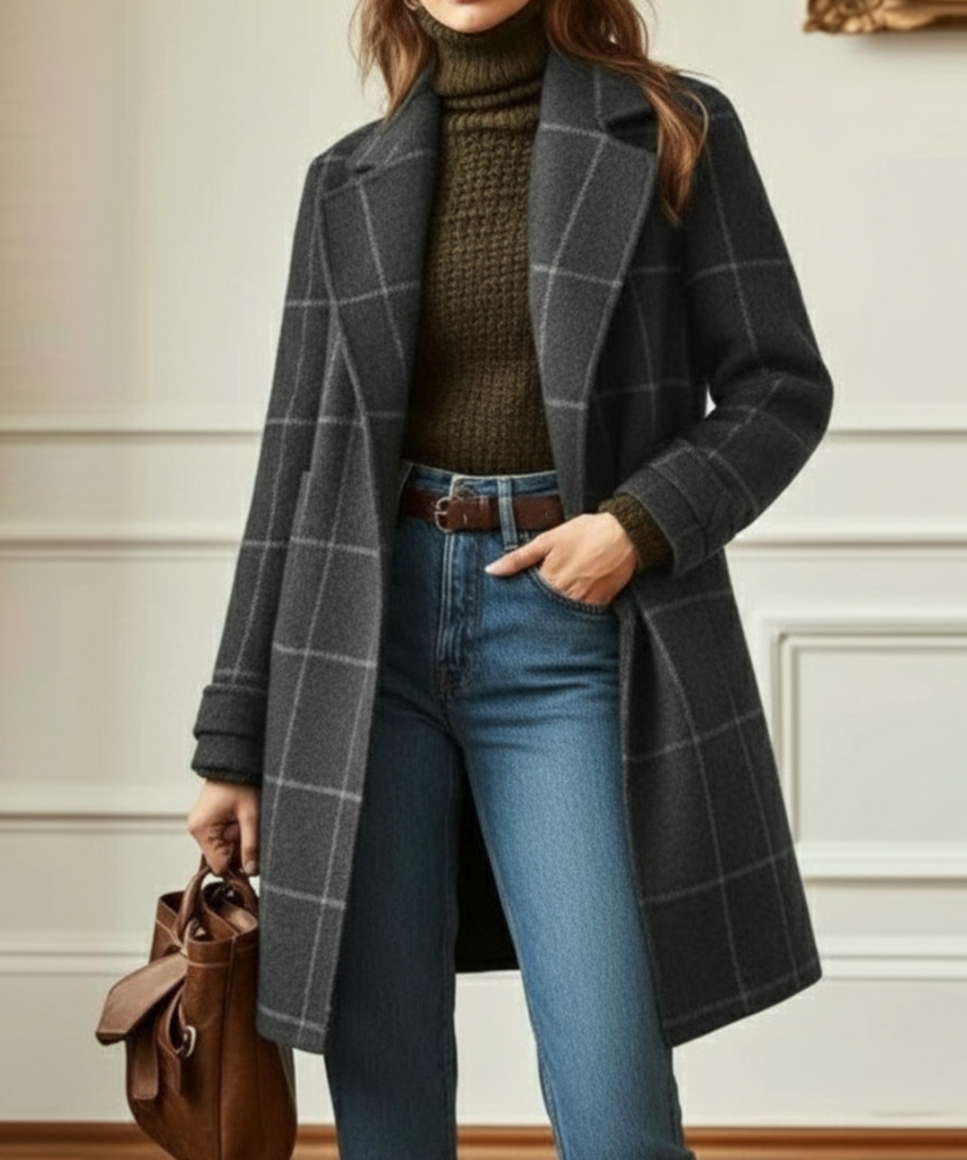 Caroline | Plaid Longline Coat