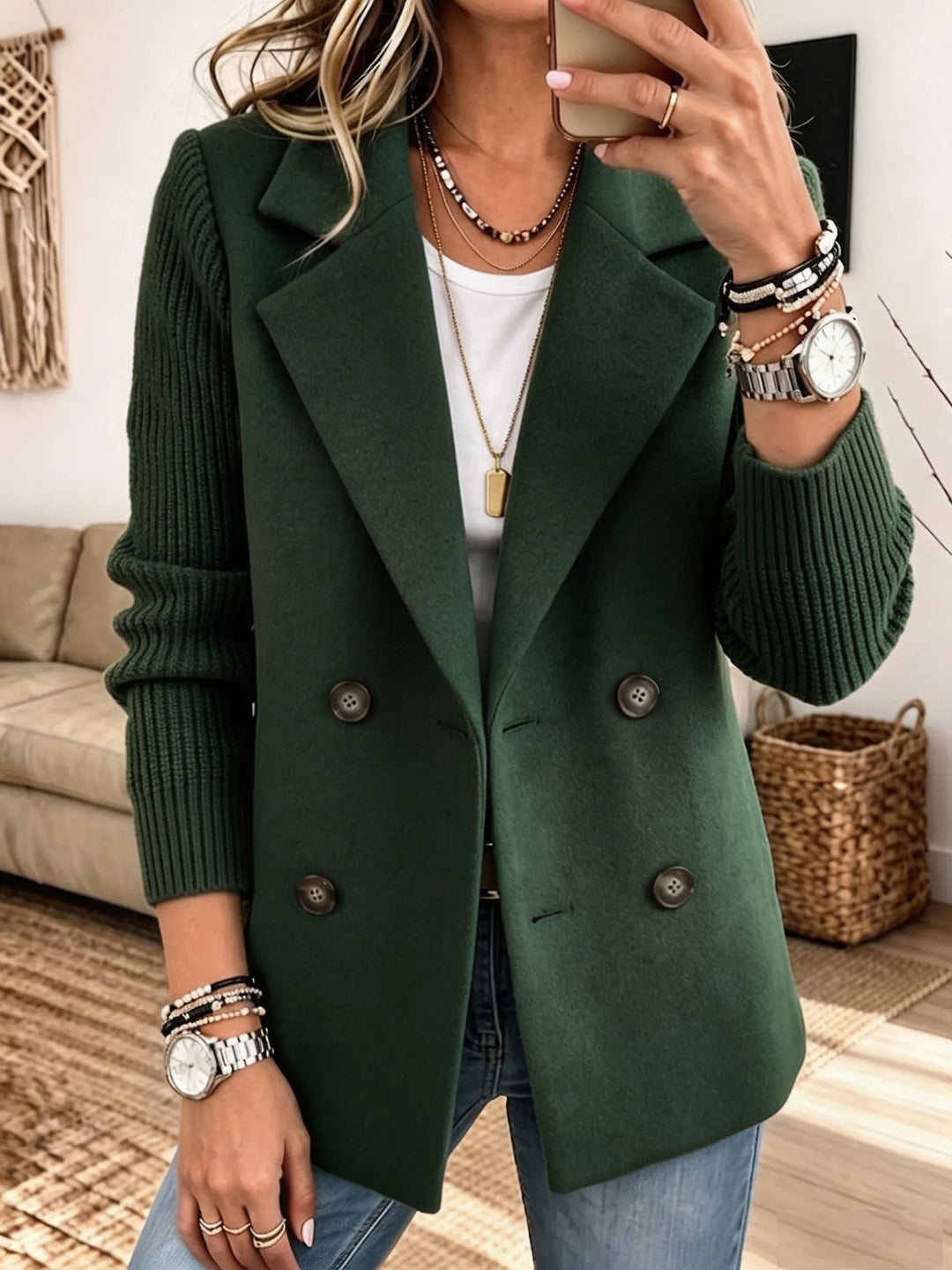 Marilyn | Knit Sleeve Blazer
