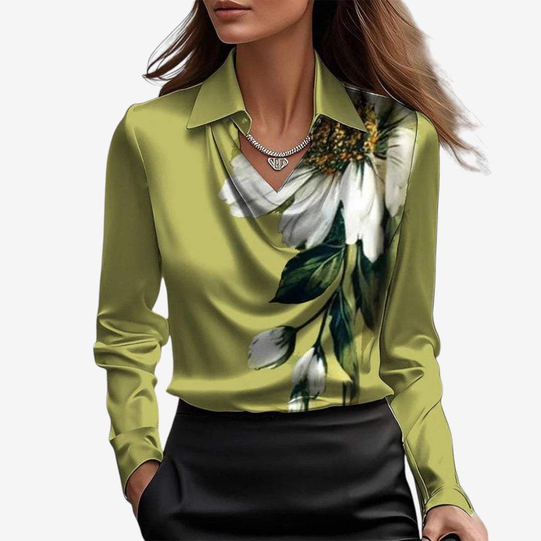 Caroline | Elegant Cowl Neck Blouse