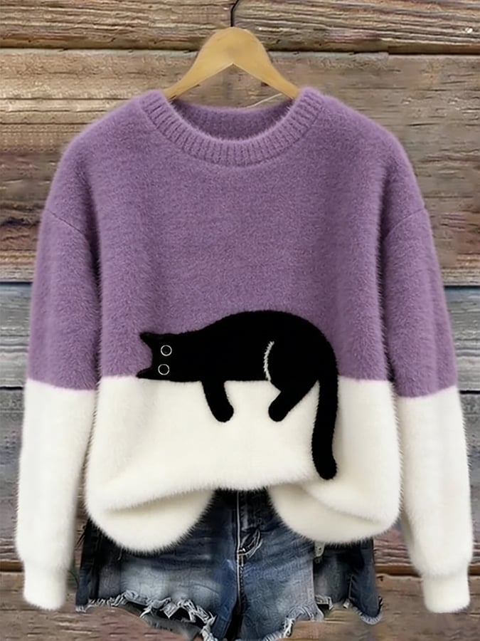 Cleo | Cozy Cat Knit Sweater