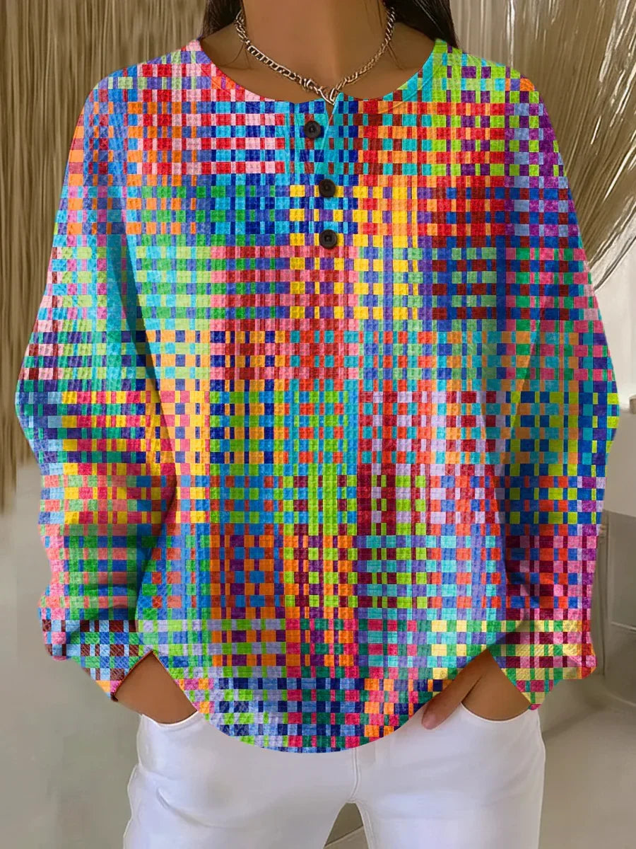Rosa | Colorful Tartan Pattern Sweater