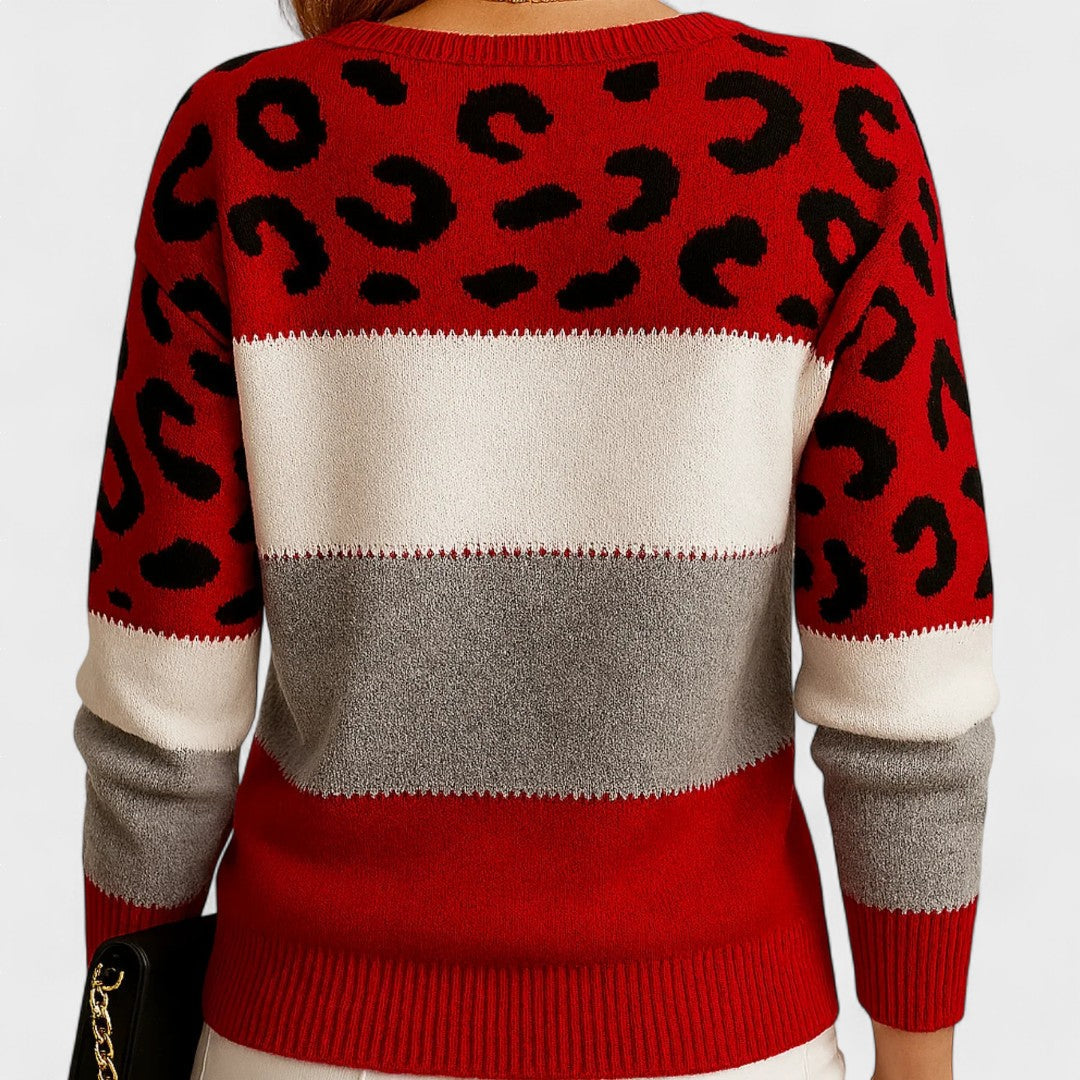 Julieta™ | Casual Sweater with Leopard Print