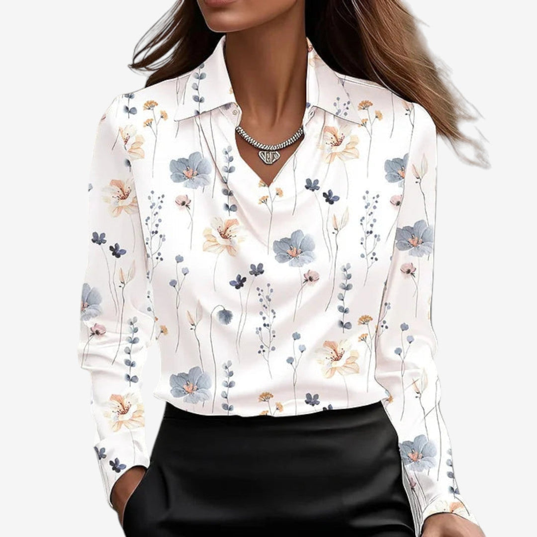 Caroline | Elegant Cowl Neck Blouse