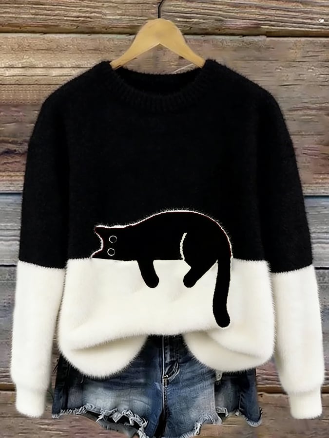 Cleo | Cozy Cat Knit Sweater