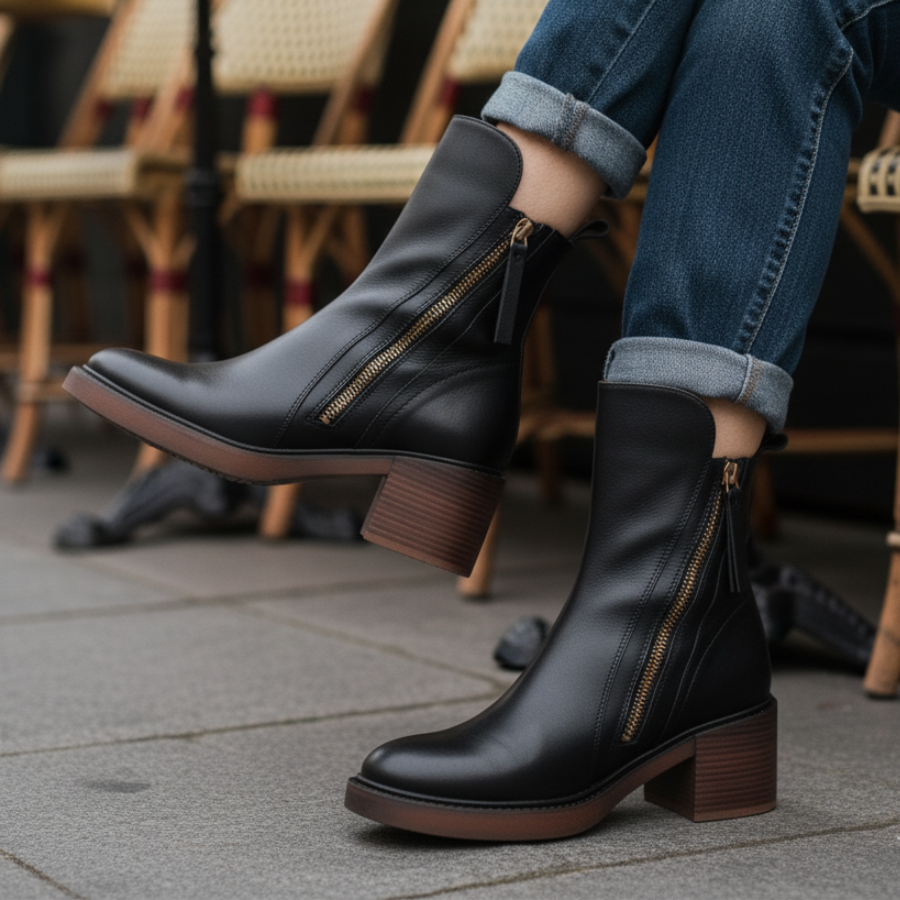 Caroline | Elegant Side-Zip Ankle Boots