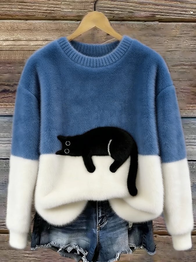Cleo | Cozy Cat Knit Sweater