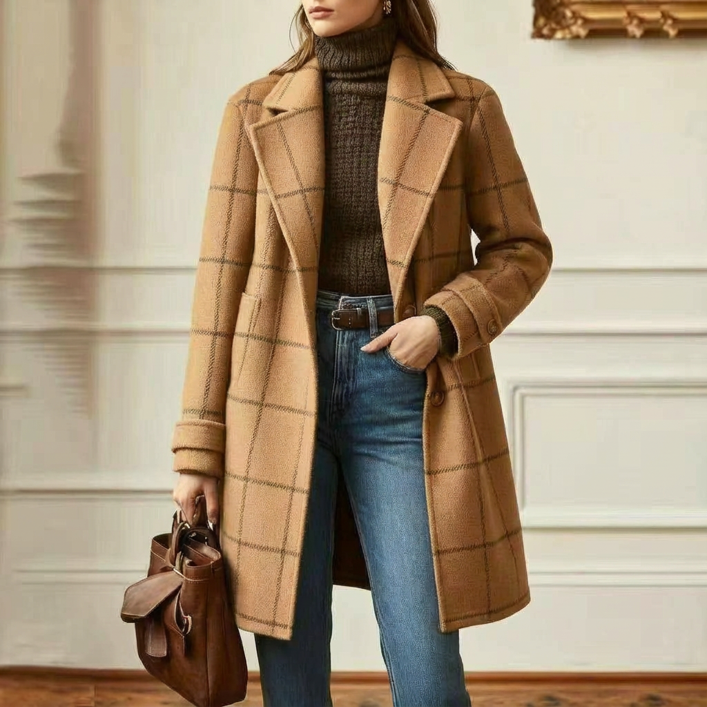 Caroline | Plaid Longline Coat