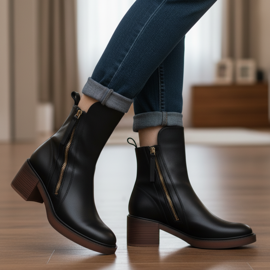 Caroline | Elegant Side-Zip Ankle Boots