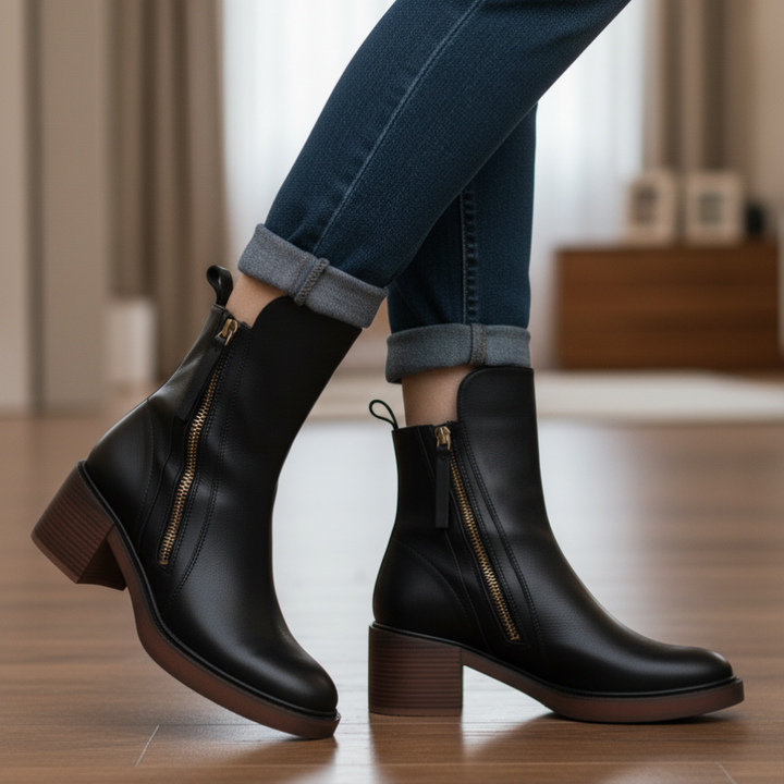 Caroline | Elegant Side-Zip Ankle Boots