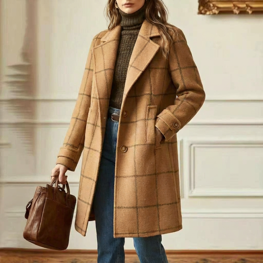 Caroline | Plaid Longline Coat