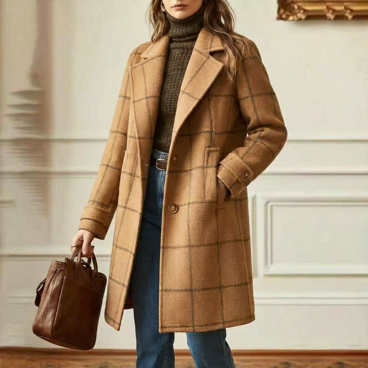 Caroline | Plaid Longline Coat