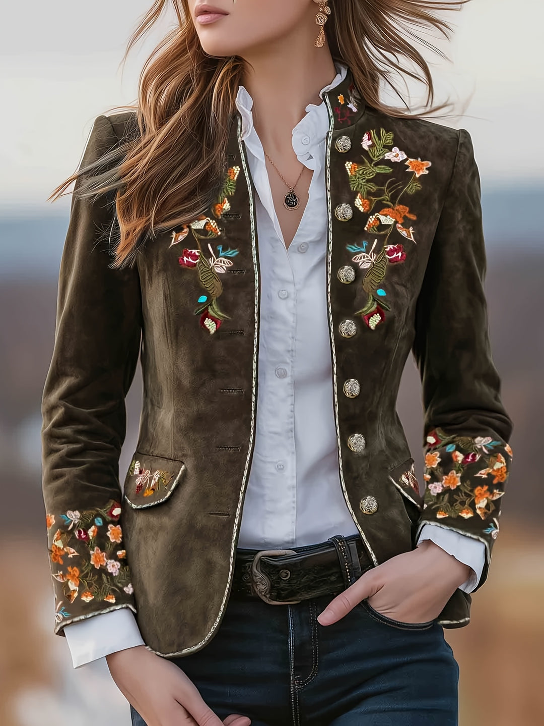 Rosalie | Embroidered Floral Blazer