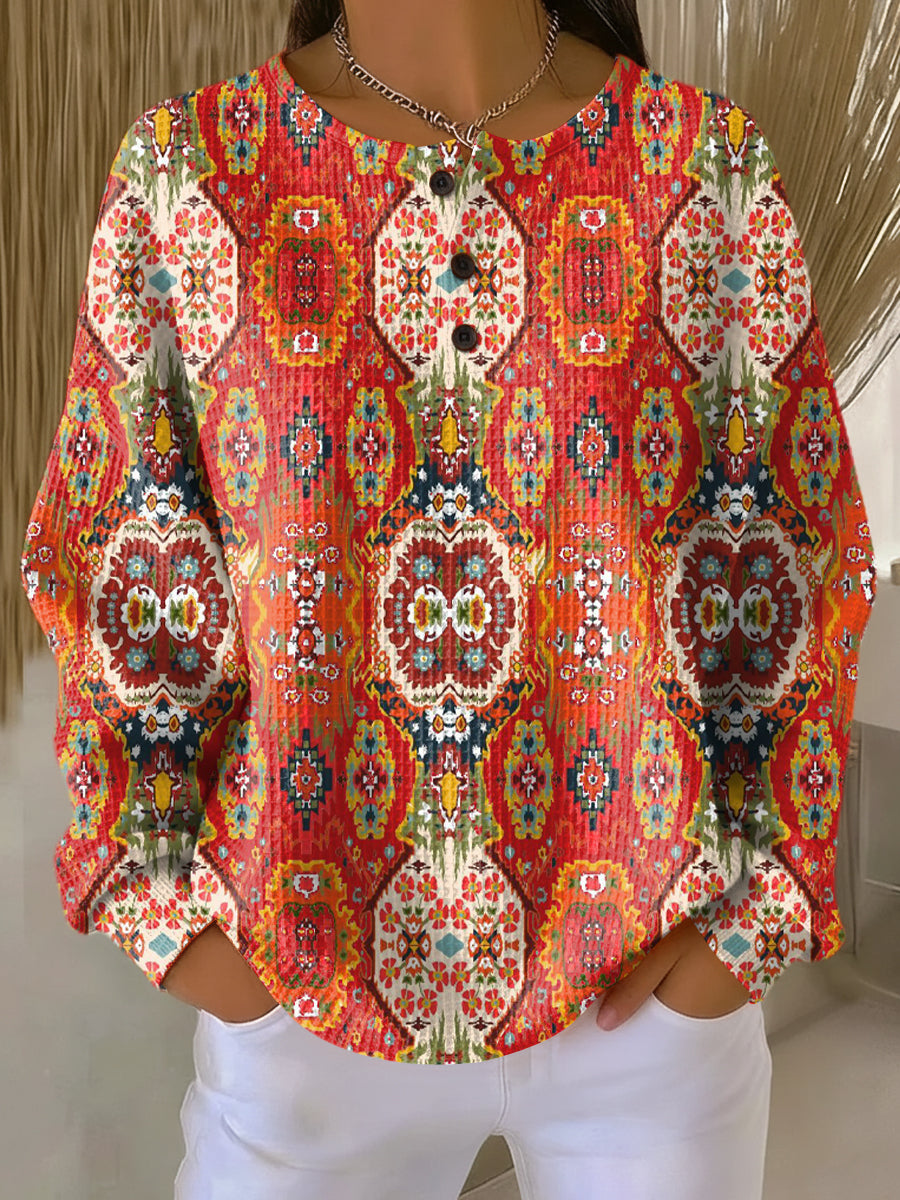 Selma | Ethnic Floral Pattern Sweater