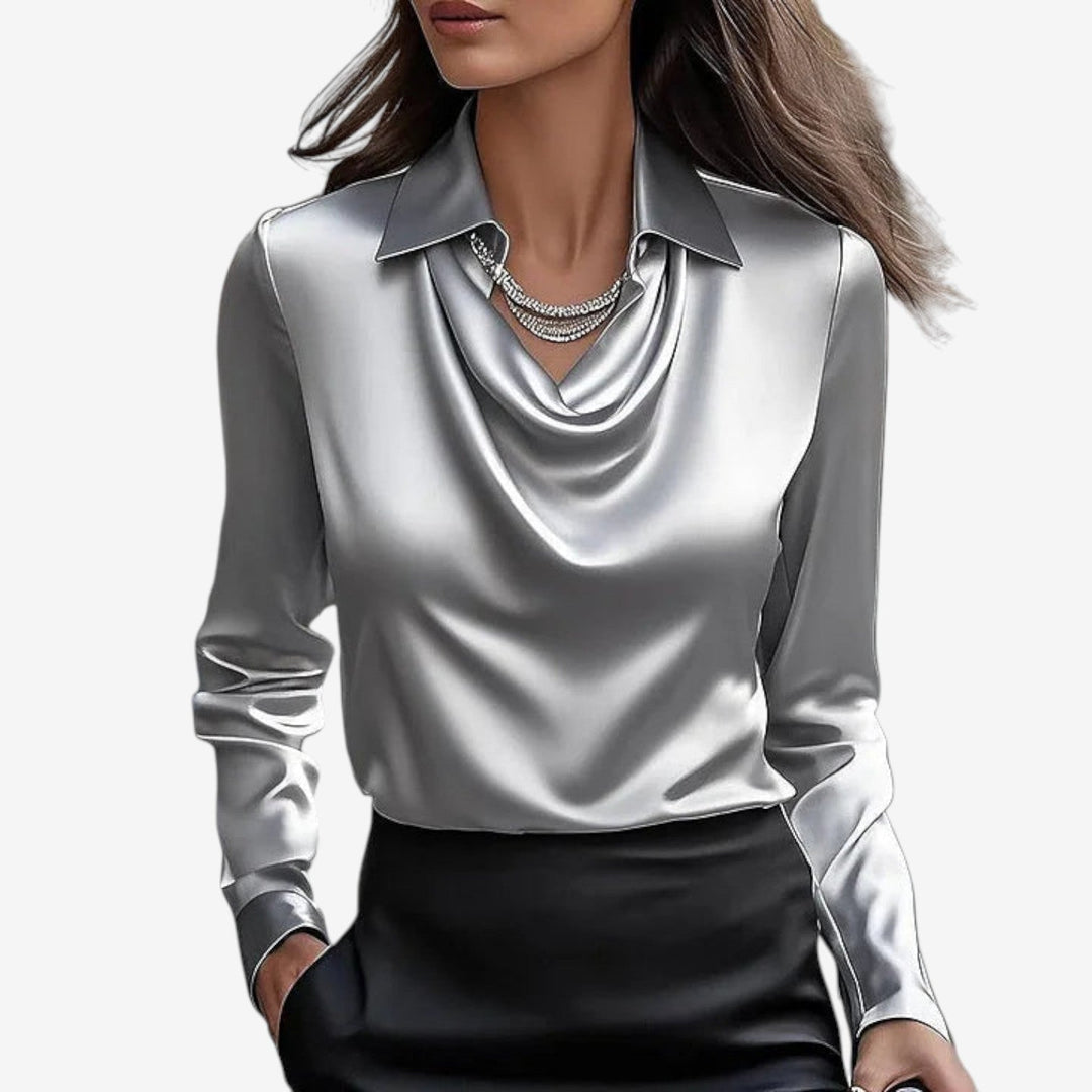 Caroline | Elegant Cowl Neck Blouse