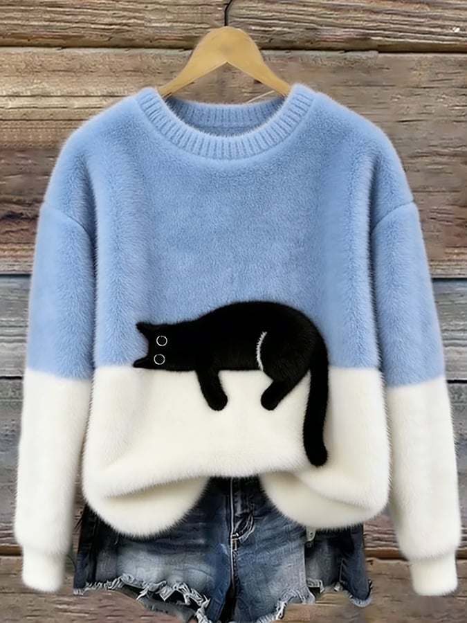 Cleo | Cozy Cat Knit Sweater