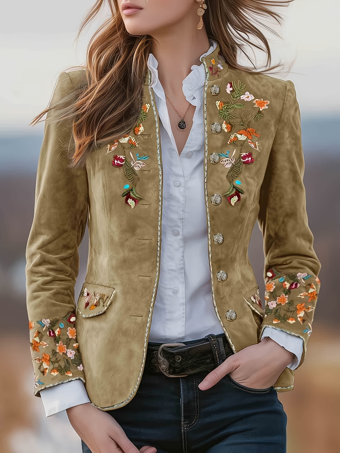 Rosalie | Embroidered Floral Blazer