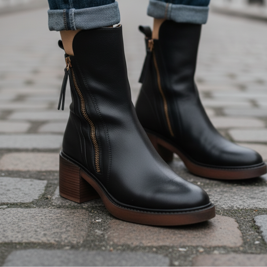 Caroline | Elegant Side-Zip Ankle Boots