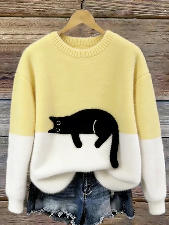 Cleo | Cozy Cat Knit Sweater