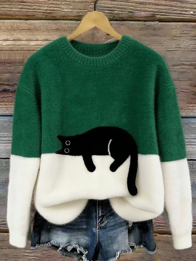 Cleo | Cozy Cat Knit Sweater