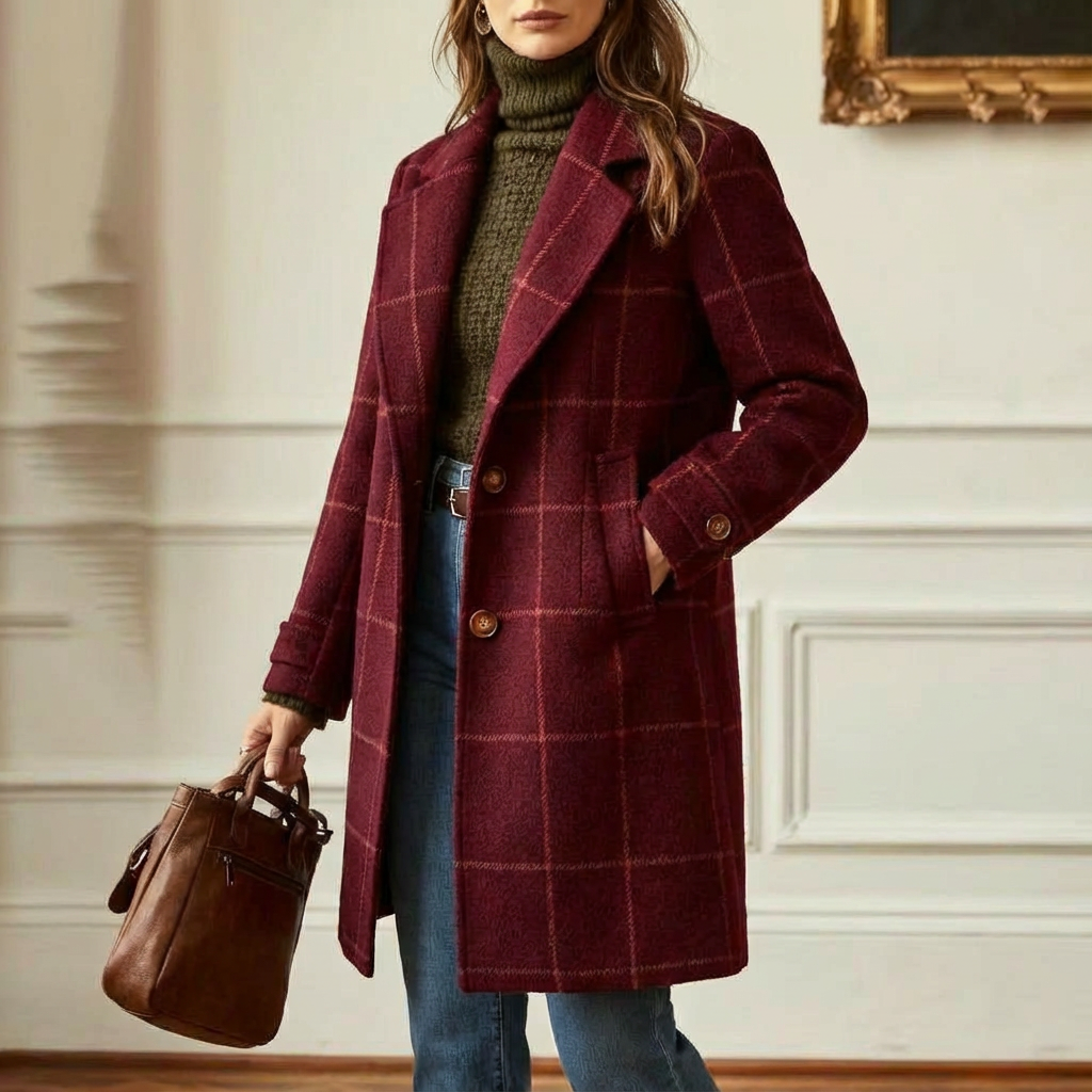 Caroline | Plaid Longline Coat