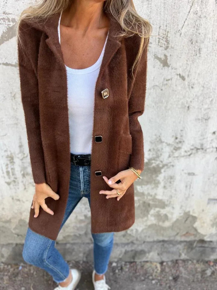 Rebecca | Longline Button-Front Cardigan Jacket