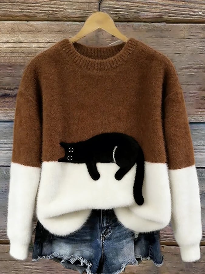 Cleo | Cozy Cat Knit Sweater
