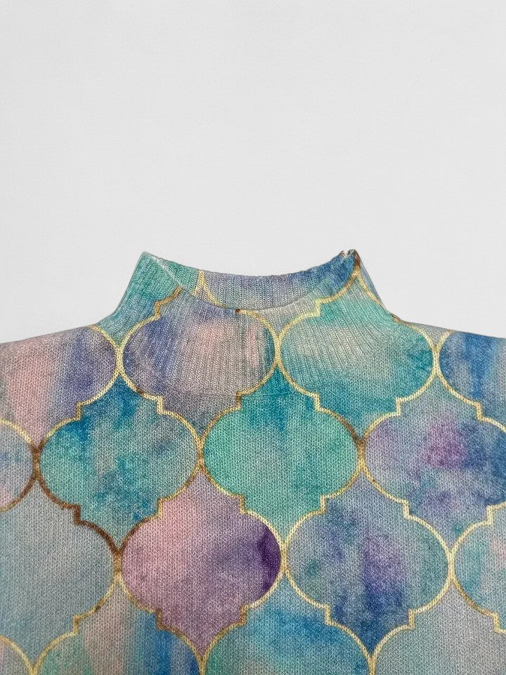 Evelyn | Soft Patterned Turtleneck Sweater