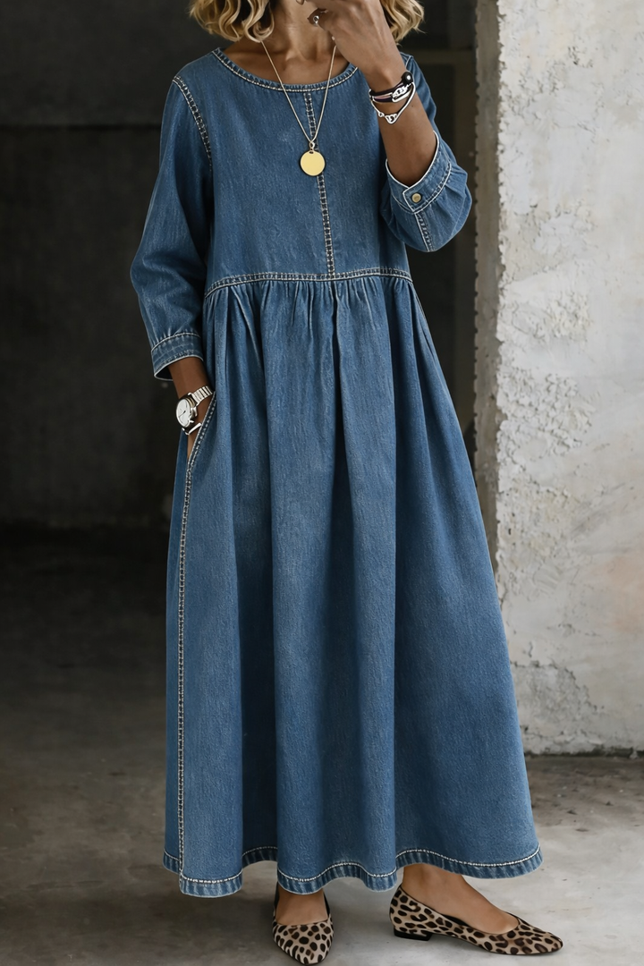 Martha | Vintage Denim Maxi Dress