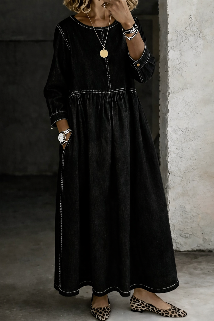Martha | Vintage Denim Maxi Dress