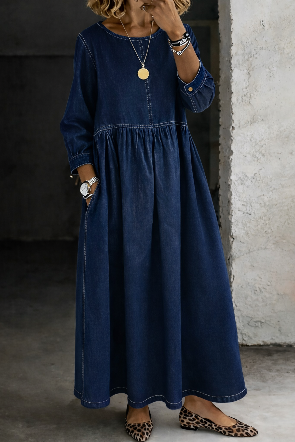 Martha | Vintage Denim Maxi Dress