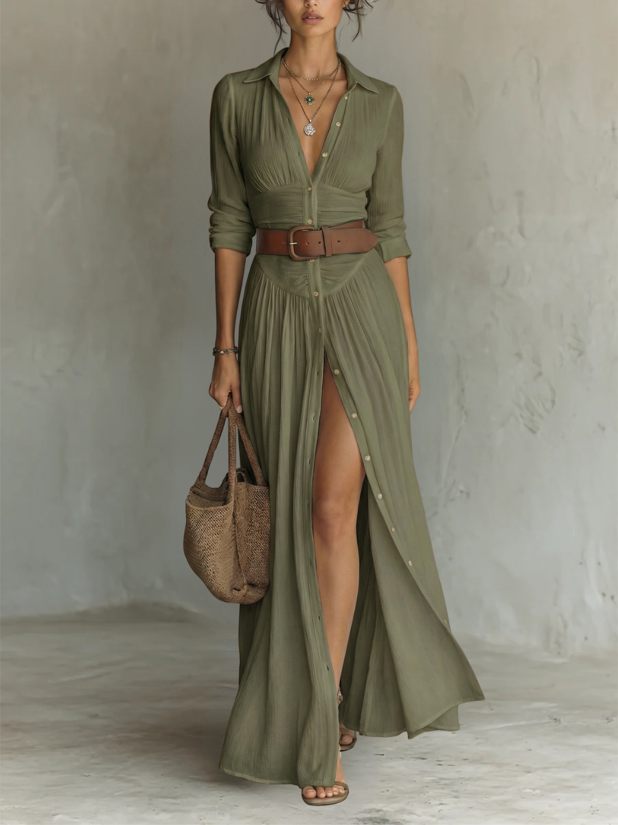 Sienna | Button-Front Maxi Dress