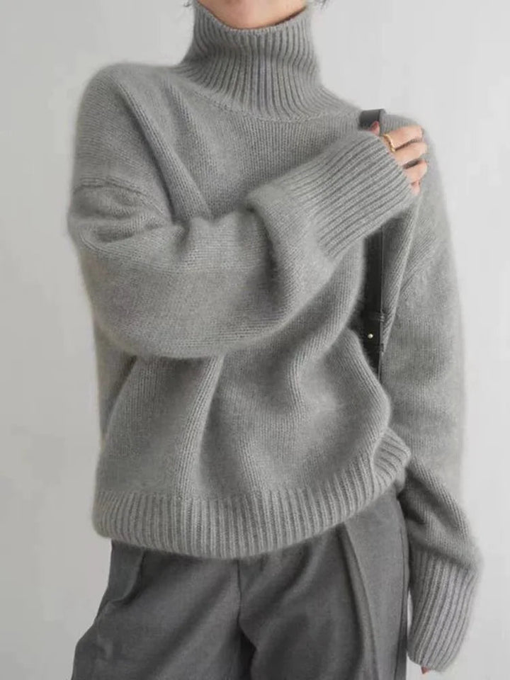 Women's Turtleneck Pullover, Ribbed Knit