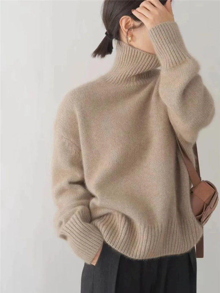 Women's Turtleneck Pullover, Ribbed Knit