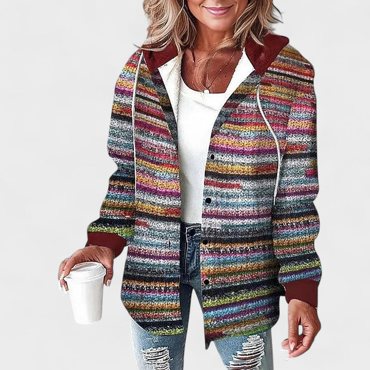 Linda | Cozy Plaid Button Jacket