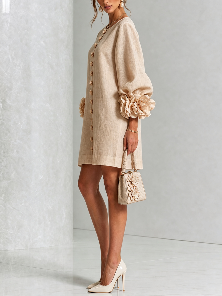 Clara | Elegant Button-Detail Knit Dress