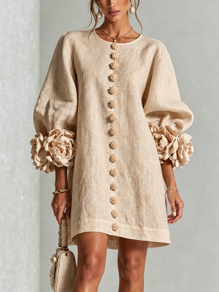 Clara | Elegant Button-Detail Knit Dress