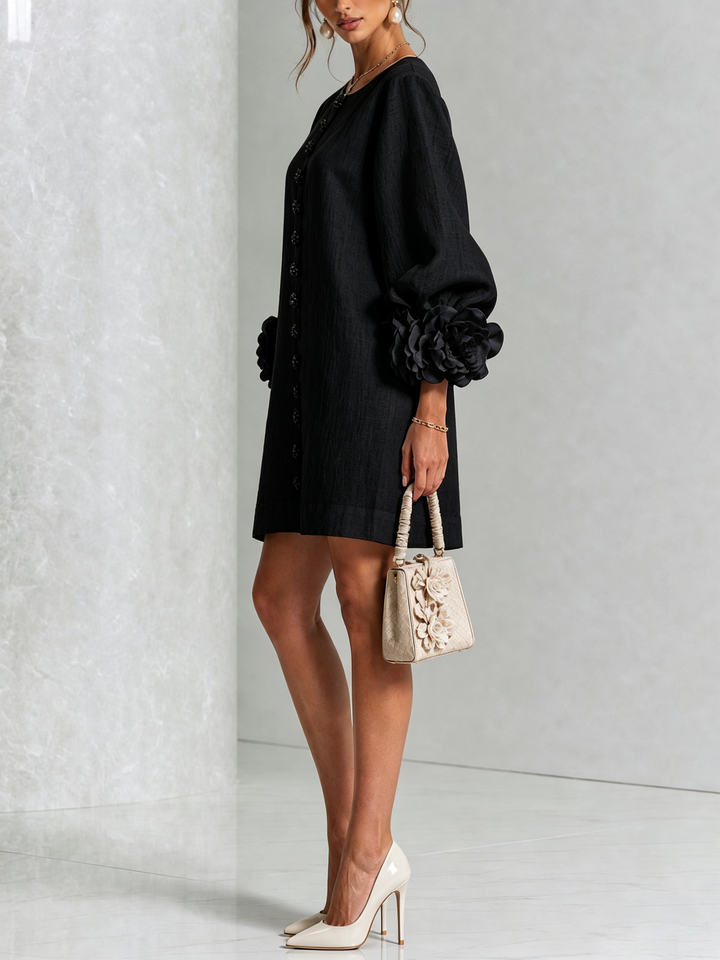 Clara | Elegant Button-Detail Knit Dress