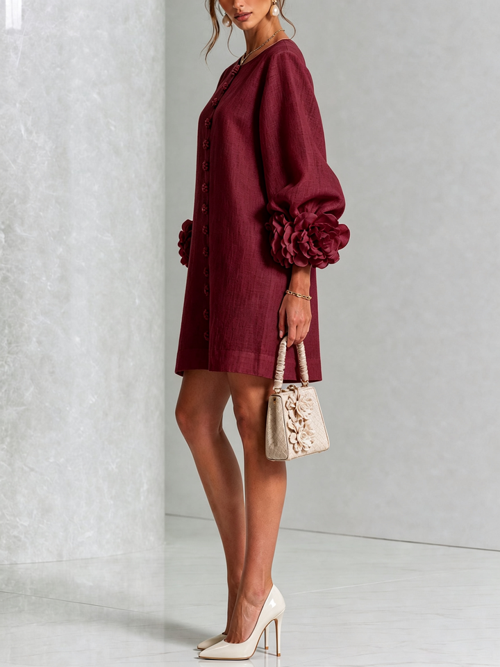 Clara | Elegant Button-Detail Knit Dress